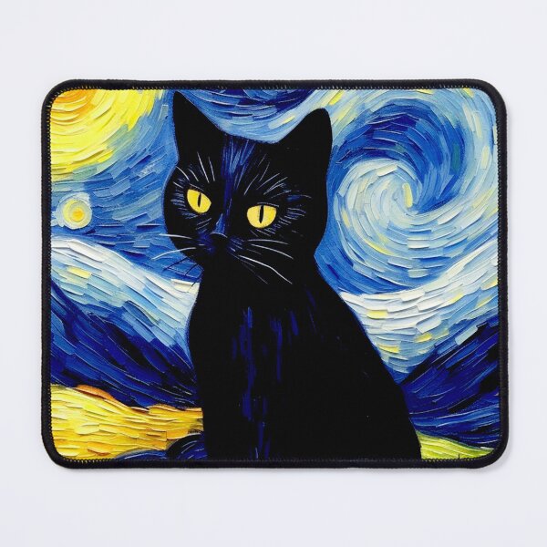 Item preview, Van gogh Style Black Cat designed and sold by Vangoholic.