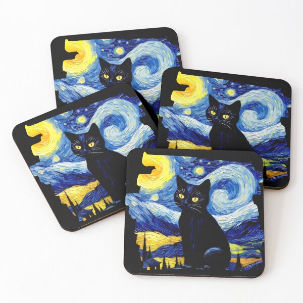 Item preview, Van gogh Style Black Cat  designed and sold by Vangoholic.