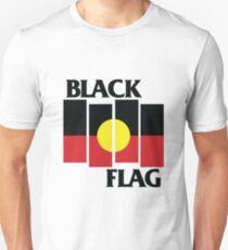 Black Flag Aboriginal Flag Design Unisex T-Shirt
