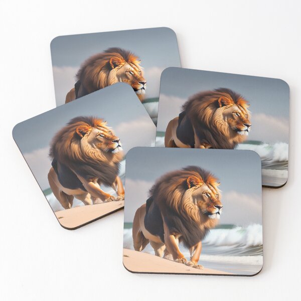 Item preview, The lion is Embracing the ocean at the beach designed and sold by Magical-bear.