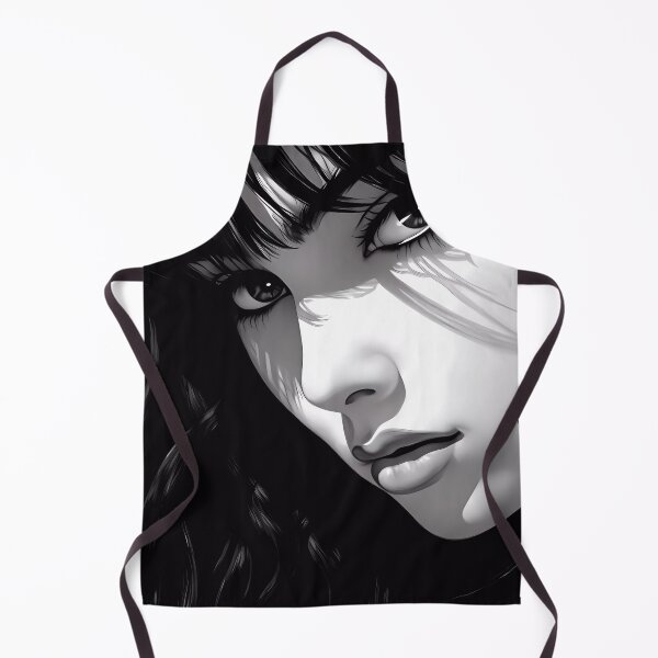 Item preview, Black and White Portrait Drawing: Capturing the Beauty of a Girl's Soulful Eyes and Lips designed and sold by SingularityGeek.