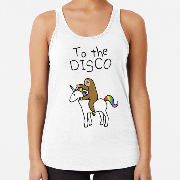 To The Disco! (Sloth Riding Unicorn) Racerback Tank Top
