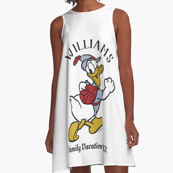 Donald Duck Short Sleeves Empire Waist Dress