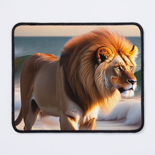 Item preview, The lion is Running at the beach, embracing the ocean designed and sold by Magical-bear.