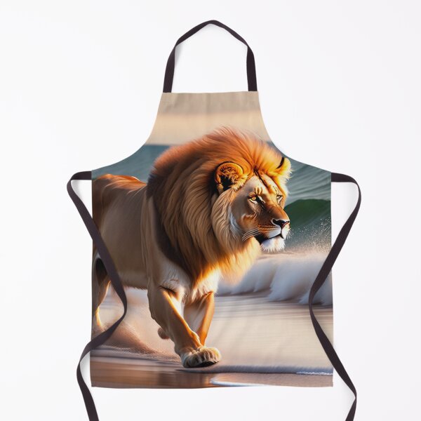 Item preview, The lion is Running at the beach, embracing the ocean designed and sold by Magical-bear.