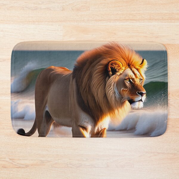 Item preview, The lion is Running at the beach, embracing the ocean designed and sold by Magical-bear.