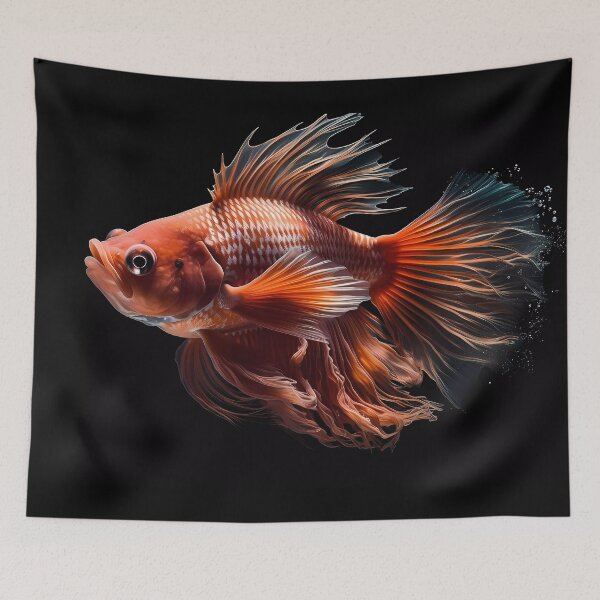 Item preview, Bright Orange Koi Fish: Dancing in the Serene Obscurity of Complete Darkness designed and sold by SingularityGeek.