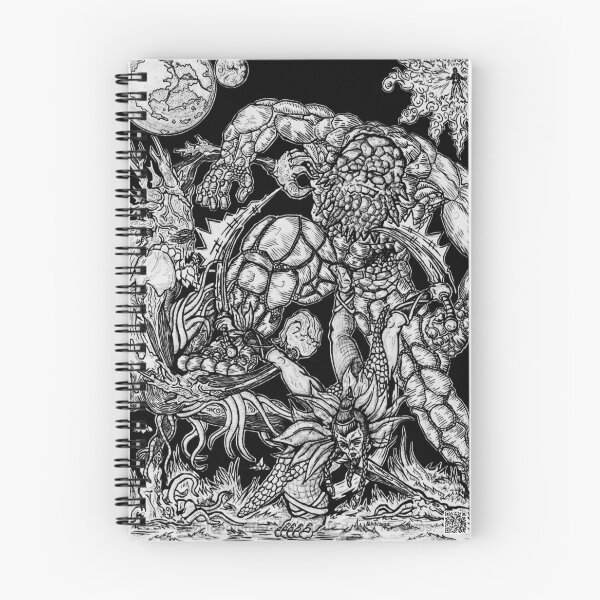 Item preview, Notebook and notebook from the age of ancient men (black and white)- mayan mythology inspiration designed and sold by DKludo.