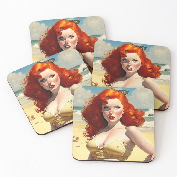 Artikelvorschau, [KI-Kunst] Sexy Sunny Ginger, Pin-Up-Stil entworfen und verkauft von Sissle.