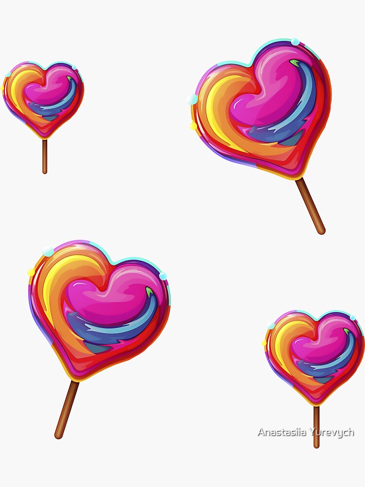 Lollipop Heart Stickers