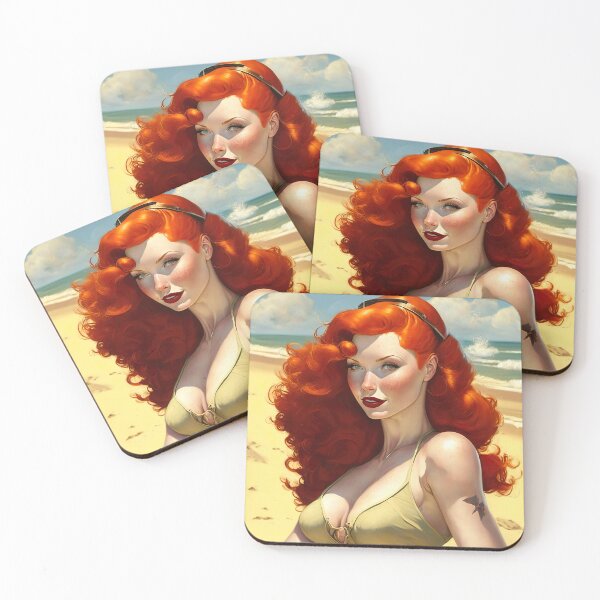 Artikelvorschau, [KI-Kunst] Sexy Sunny Ginger, Pin-Up-Stil entworfen und verkauft von Sissle.