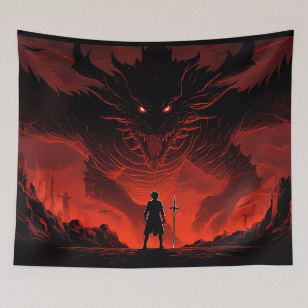 Item preview, Epic Battle: Warrior Versus Guardian Dragon of the Center of the Earth designed and sold by SingularityGeek.
