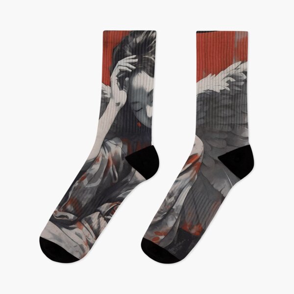 Item preview, Fallen Angel Resting: A Beautiful Composition of Grays, Whites, and Reds designed and sold by SingularityGeek.