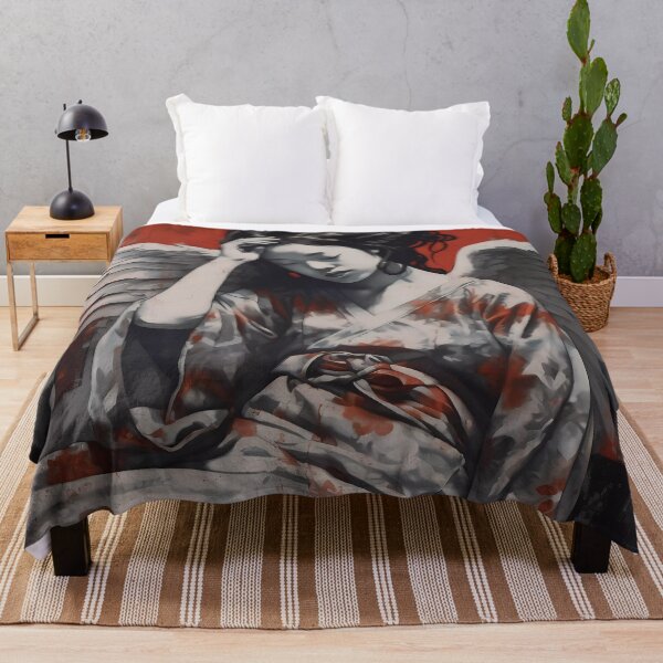 Item preview, Fallen Angel Resting: A Beautiful Composition of Grays, Whites, and Reds designed and sold by SingularityGeek.