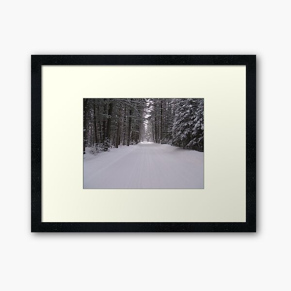 Winter road Framed Art Print
