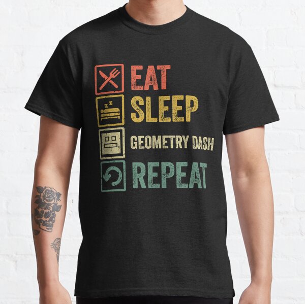 Item preview, Funny eat sleep geometry dash repeat retro vintage designed and sold by shen-illaz.