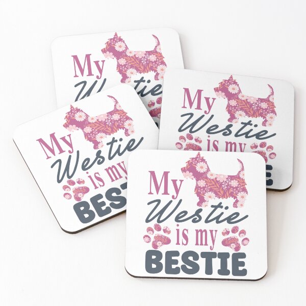 Item preview, My Westie is my Bestie, dog owner gift pink designed and sold by Stitches Designs.