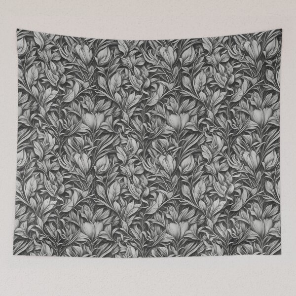 Item preview, An Ornament of bush leaf black and white designed and sold by Nyam-NyamMerch.