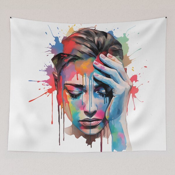 Item preview, Face Palm Sad Female Splash Watercolour Design designed and sold by DaliusD.