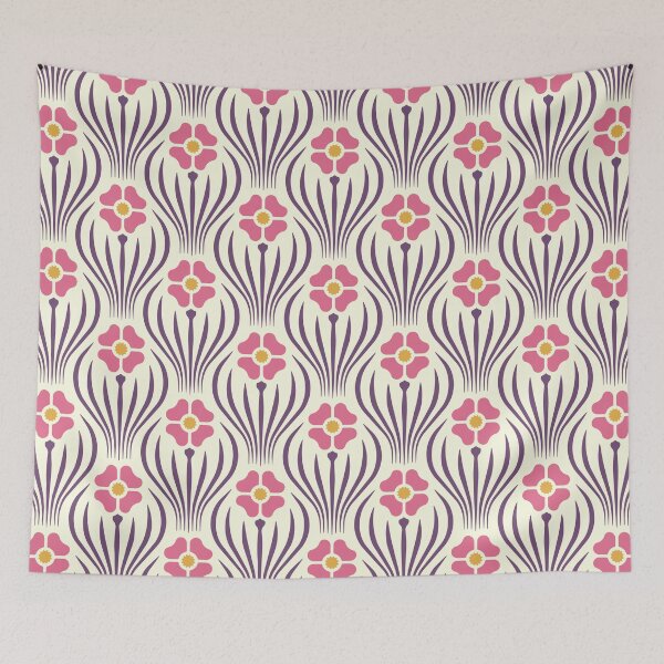 Item preview, KF 0085 H - Vintage Retro Flower 70s Modern Geometric Floral Pattern designed and sold by KhakiFinch.
