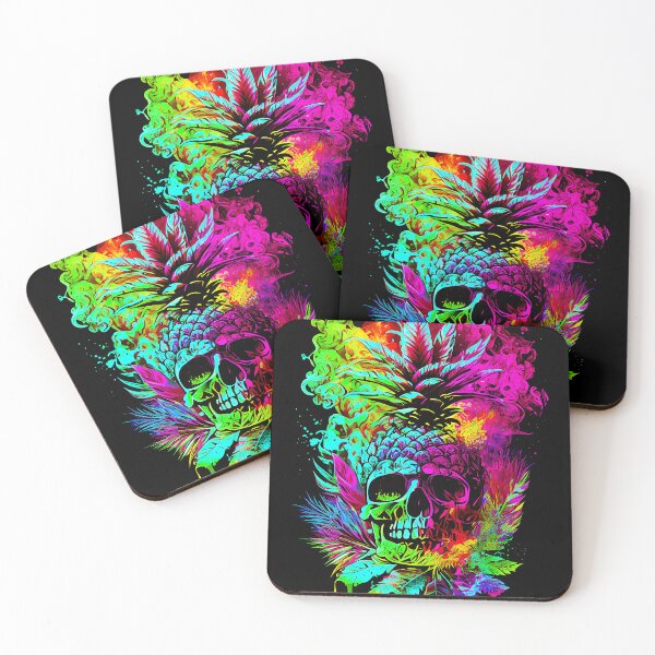 Item preview, Trippy Vapor Clouds Pineapple Skull Tropical designed and sold by MindWave THC.