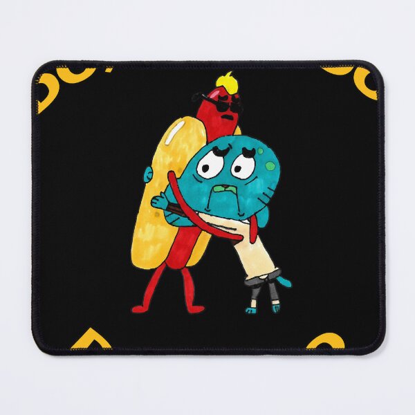 Item preview, Hot Dog Guy and Gumball Awkwardly Hugging designed and sold by thrasher-grisel.