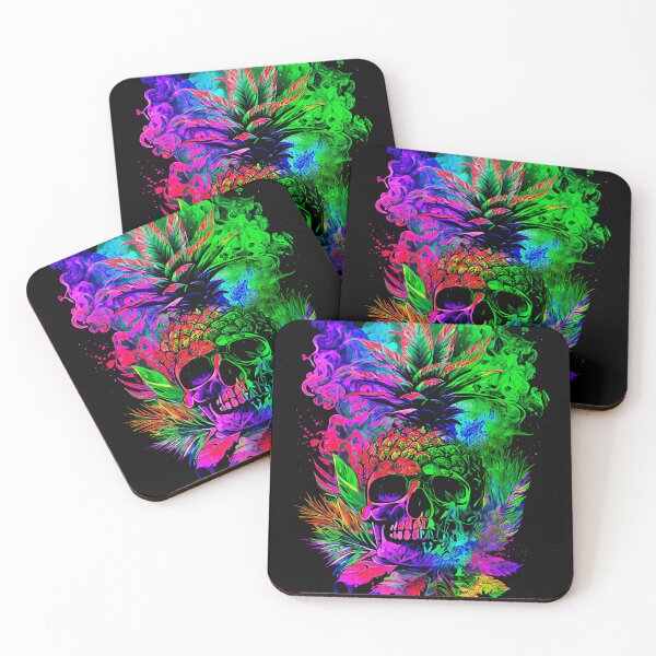 Item preview, Trippy Vapor Clouds Pineapple Skull Tropical designed and sold by MindWave THC.