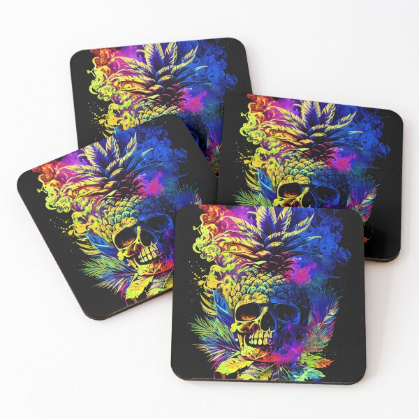 Item preview, Trippy Vapor Clouds Pineapple Skull Tropical designed and sold by MindWave THC.