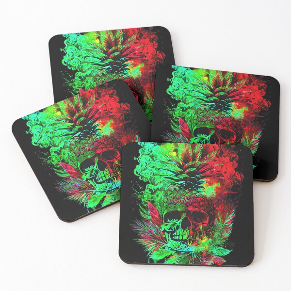 Item preview, Trippy Vapor Clouds Pineapple Skull Tropical designed and sold by MindWave THC.