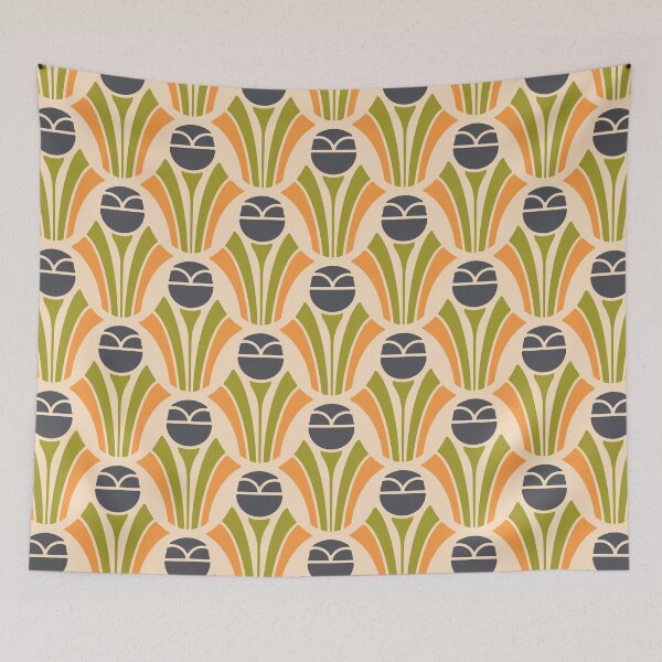Item preview, KF 0086 F - Vintage Retro Flower 70s Modern Geometric Floral Pattern designed and sold by KhakiFinch.
