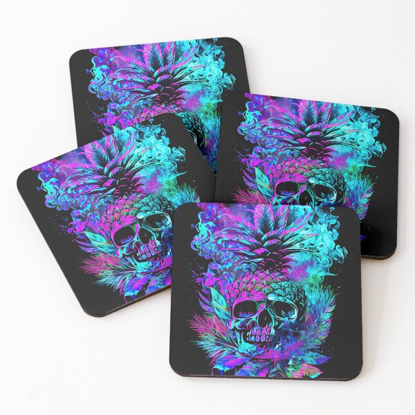 Item preview, Trippy Vapor Clouds Pineapple Skull Tropical designed and sold by MindWave THC.