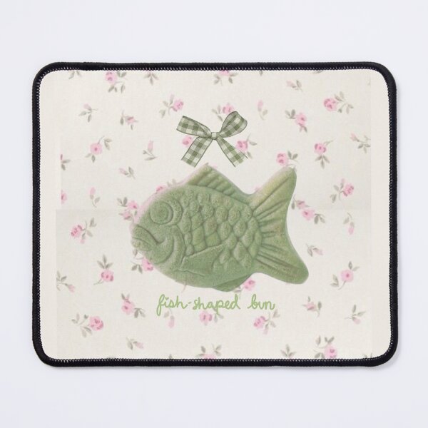 Item preview, vintage floral green fish-shaped / taiyaki bun designed and sold by elliessleeping.
