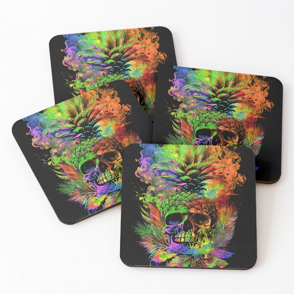 Item preview, Trippy Vapor Clouds Pineapple Skull Tropical designed and sold by MindWave THC.