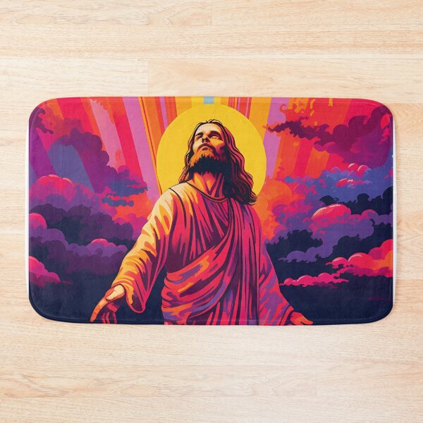 Item preview, Jesus Christ Walking on the Waters Under a Multicolored Rainbow designed and sold by SingularityGeek.