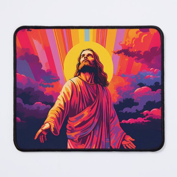 Item preview, Jesus Christ Walking on the Waters Under a Multicolored Rainbow designed and sold by SingularityGeek.