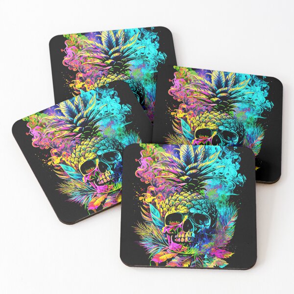 Item preview, Trippy Vapor Clouds Pineapple Skull Tropical designed and sold by MindWave THC.