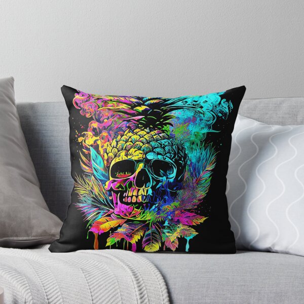 Item preview, Trippy Vapor Clouds Pineapple Skull Tropical designed and sold by MindWave THC.