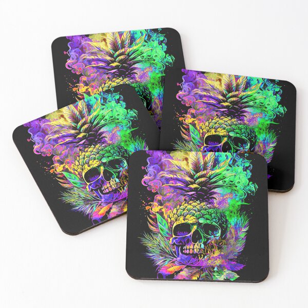 Item preview, Trippy Vapor Clouds Pineapple Skull Tropical designed and sold by MindWave THC.
