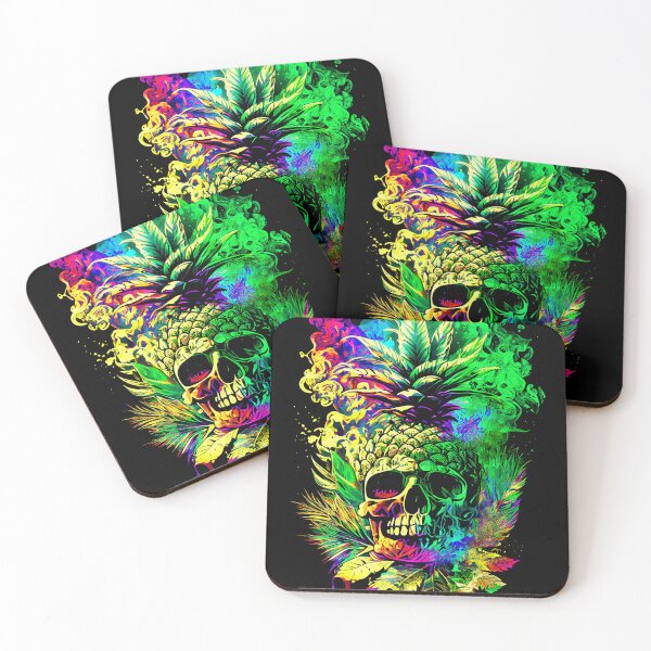 Item preview, Trippy Vapor Clouds Pineapple Skull Tropical designed and sold by MindWave THC.