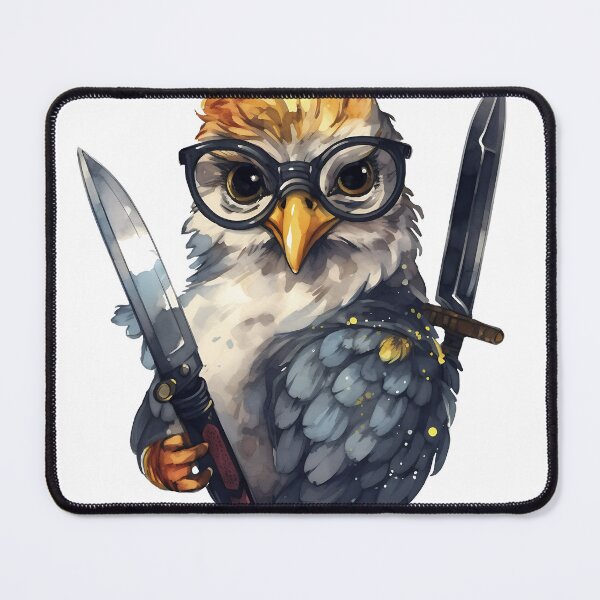Item preview, Comic chicken chick with a knife. Meme chicken designed and sold by Anastasiia Yurevych.