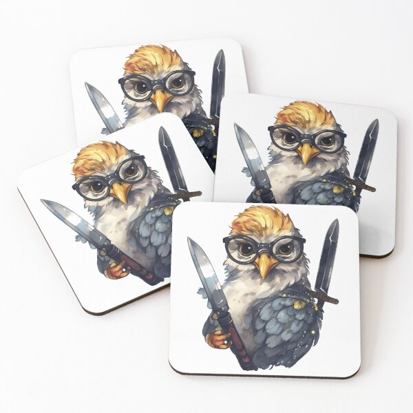 Item preview, Comic chicken chick with a knife. Meme chicken designed and sold by Anastasiia Yurevych.