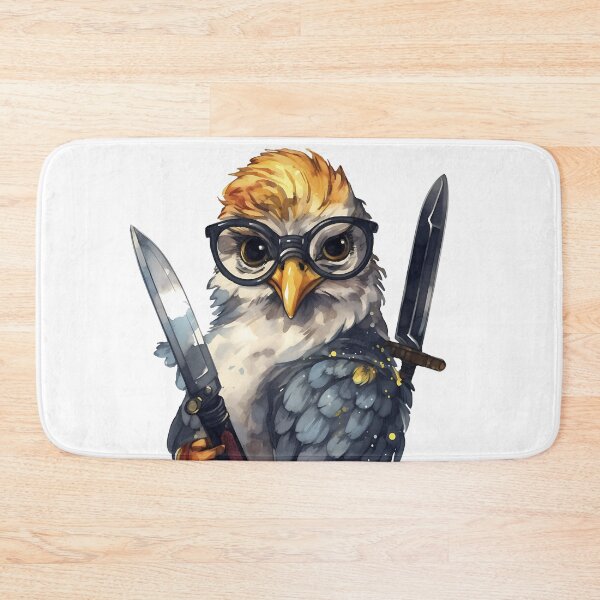 Item preview, Comic chicken chick with a knife. Meme chicken designed and sold by Anastasiia Yurevych.