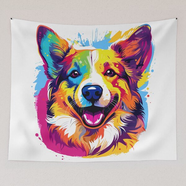 Item preview, Vibrant and Adorable colorful Corgi abstract design. designed and sold by Artbyminga.