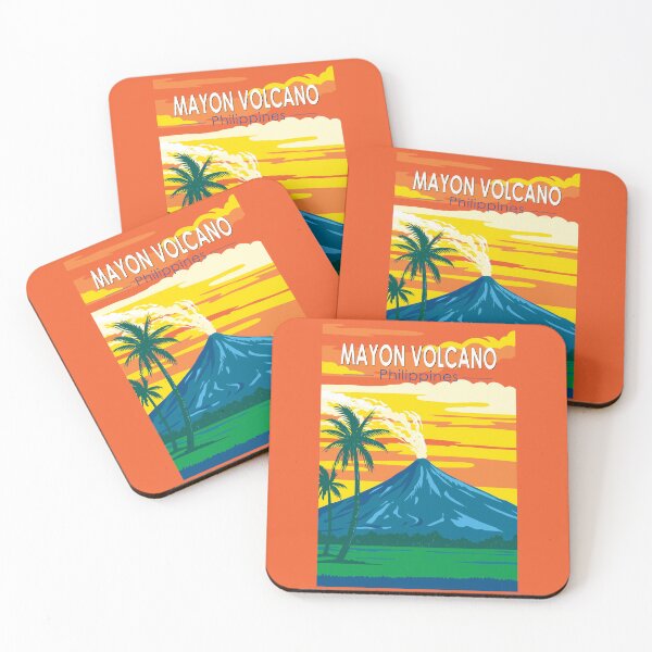 Item preview, Mayon Volcano Philippines Travel Art Vintage designed and sold by KrisSidDesigns.