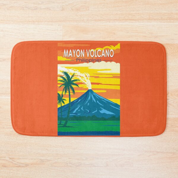 Item preview, Mayon Volcano Philippines Travel Art Vintage designed and sold by KrisSidDesigns.