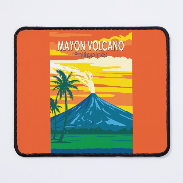 Item preview, Mayon Volcano Philippines Travel Art Vintage designed and sold by KrisSidDesigns.