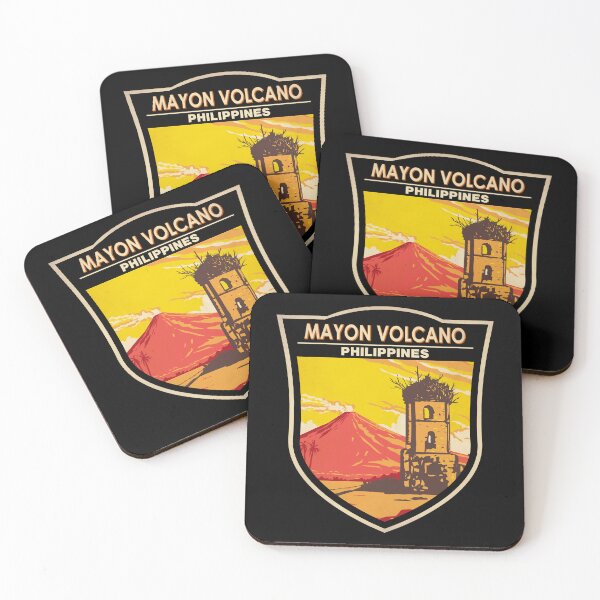 Item preview, Mayon Volcano Cagsawa Ruins Philippines Badge designed and sold by KrisSidDesigns.
