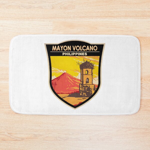 Item preview, Mayon Volcano Cagsawa Ruins Philippines Badge designed and sold by KrisSidDesigns.