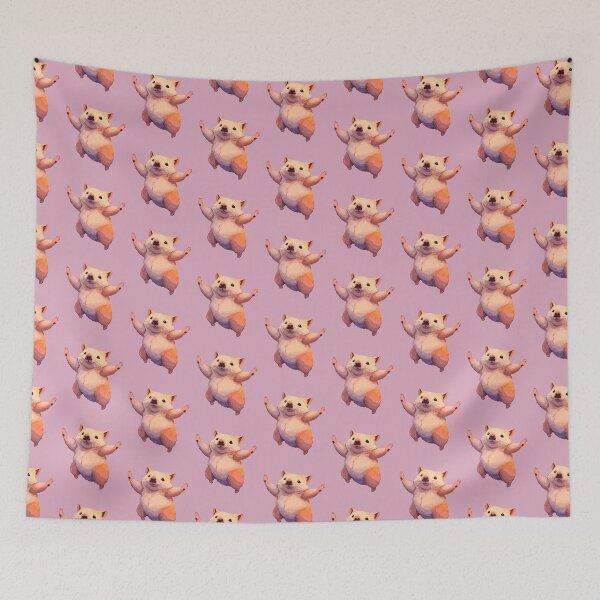 Item preview, DANCING WOMBAT - pink background designed and sold by tinytiger77.