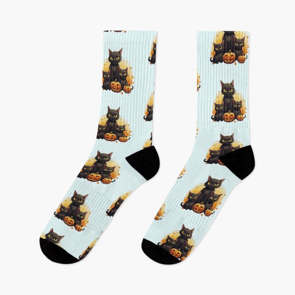 Item preview, Halloween Black Cats and Pumpkin Jack O'lanterns designed and sold by CoolHippoQuotes.